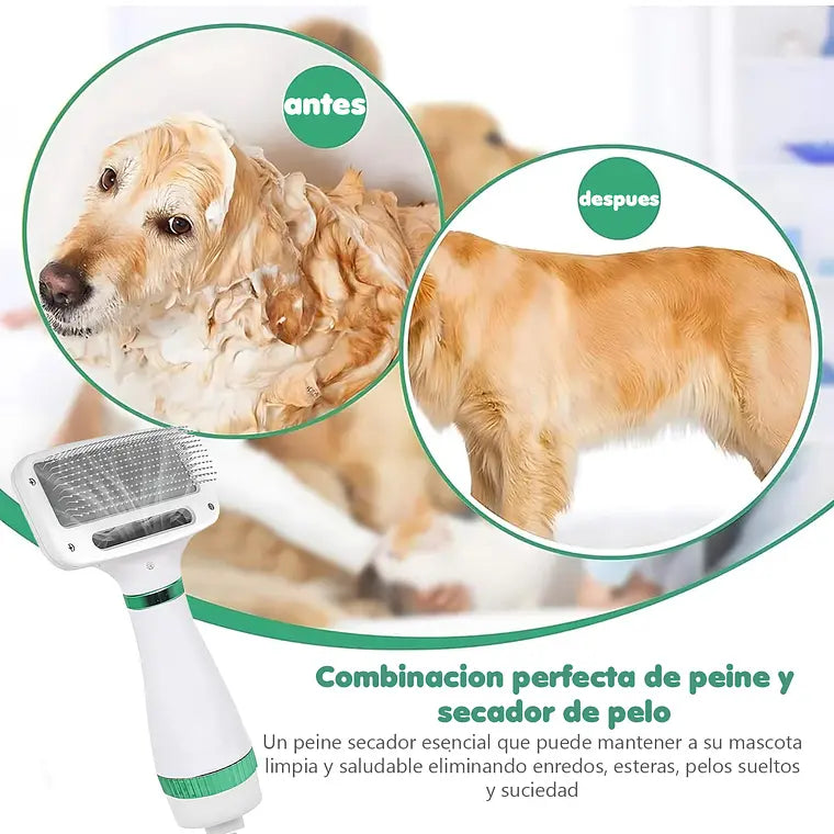PACK MASCOTA CEPILLO SECADOR + GUANT